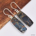 Boucles d'oreilles Pietersite fauves rectangulaires Bijoux en Pietersite KC89.4