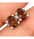 Clous d'oreilles Quartz fumé facetté Boucles d'oreilles en pierres KC90
