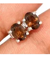 Clous d'oreilles Quartz fumé facetté - Boucles d'oreilles en pierres naturelles