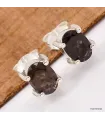 Clous d'oreilles Quartz fumé facetté - Boucles d'oreilles en pierres naturelles