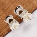 Clous d'oreilles Quartz fumé facetté Boucles d'oreilles en pierres KC90