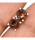 Clous d'oreilles rondes Quartz fumé facetté Boucles d'oreilles en pierres KC90.1