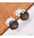 Clous d'oreilles rondes Quartz fumé facetté Boucles d'oreilles en pierres KC90.1