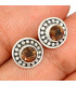 Clous d'oreilles en Quartz fumé facetté Boucles d'oreilles en pierres KC90.2
