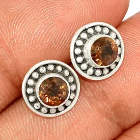 Clous d'oreilles en Quartz fumé facetté - Boucles d'oreilles en pierres naturelles