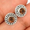 Clous d'oreilles en Quartz fumé facetté Boucles d'oreilles en pierres KC90.2