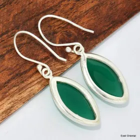 Boucles d'oreilles marquise Onyx vert - Bijoux en Onyx Vert
