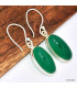 Boucles d'oreilles ovales Onyx vert Bijoux en Onyx Vert KC92.1