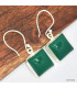 Boucles d'oreilles carrées Onyx vert Bijoux en Onyx Vert KC92.2