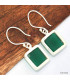 Boucles d'oreilles carrées Onyx vert Bijoux en Onyx Vert KC92.2