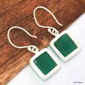 Boucles d'oreilles carrées Onyx vert - Bijoux en Onyx Vert