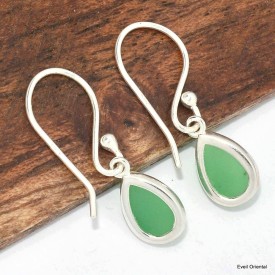 Boucles d'oreilles goutte en Chrysoprase  Boucles d'oreilles en pierres KC82.1