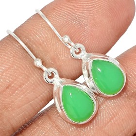 Boucles d'oreilles goutte en Chrysoprase Boucles d'oreilles en pierres KC82.1