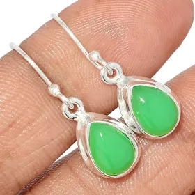 Boucles d'oreilles goutte en Chrysoprase  - Boucles d'oreilles en pierres naturelles