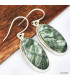 Boucles d'oreilles longues ovales Seraphinite Boucles d'oreilles en pierres KC93