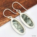Boucles d'oreilles longues ovales Seraphinite Boucles d'oreilles en pierres KC93