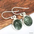 Boucles d'oreilles ovales Seraphinite - Boucles d'oreilles en pierres naturelles