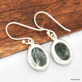 Boucles d'oreilles ovales Seraphinite - Boucles d'oreilles en pierres naturelles