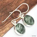 Boucles d'oreilles ovales en Seraphinite - Boucles d'oreilles en pierres naturelles