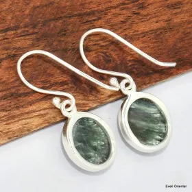 Boucles d'oreilles ovales en Seraphinite - Boucles d'oreilles en pierres naturelles