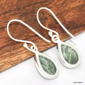 Boucles d'oreilles goutte en Seraphinite - Boucles d'oreilles en pierres naturelles