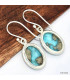 Boucles d'oreilles Turquoise avec pyrite Bijoux en Turquoise Iranienne (Nishapur) KC94