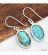 Boucles d'oreilles ovales Turquoise avec pyrite Bijoux en Turquoise Iranienne (Nishapur) KC94.1