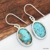 Boucles d'oreilles ovales Turquoise avec pyrite Bijoux en Turquoise Iranienne (Nishapur) KC94.1