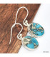 Boucles d'oreilles en Turquoise avec pyrite Bijoux en Turquoise Iranienne (Nishapur) KC94.3