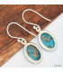 Boucles d'oreilles en Turquoise avec pyrite Bijoux en Turquoise Iranienne (Nishapur) KC94.3