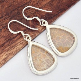 Boucles d'oreilles goutte en Corail indonésien Bijoux en Corail KC95.1