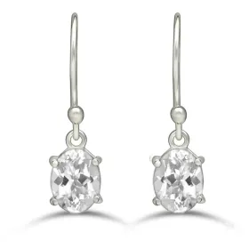 Boucles d'oreilles en Topaze blanche - Boucles d'oreilles en pierres naturelles