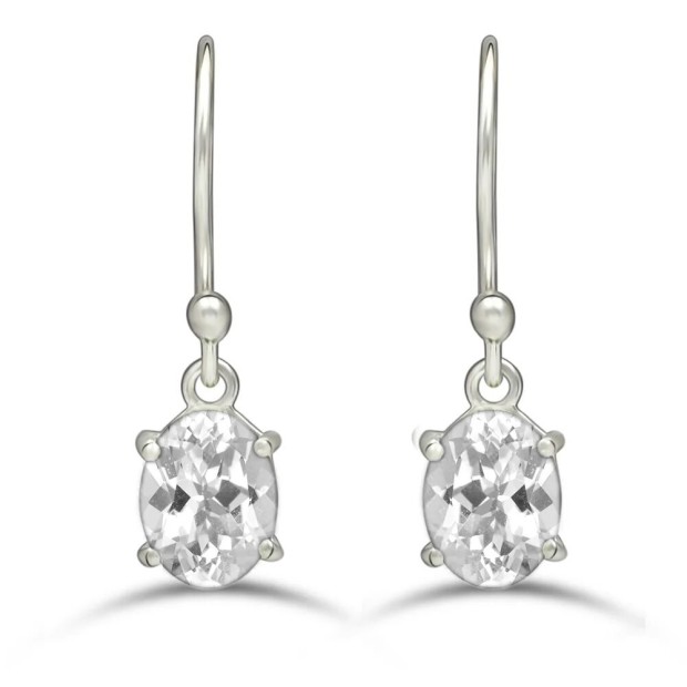 Boucles d'oreilles en Topaze blanche Boucles d'oreilles en pierres KC96