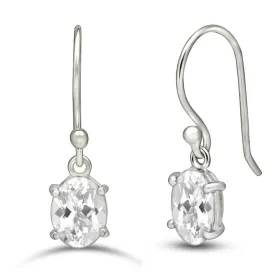 Boucles d'oreilles en Topaze blanche - Boucles d'oreilles en pierres naturelles