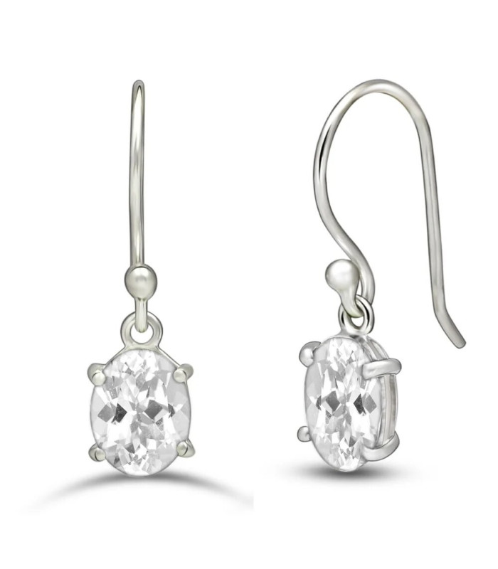 Boucles d'oreilles en Topaze blanche Boucles d'oreilles en pierres KC96