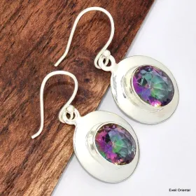 Boucles d'oreilles modernes Quartz mystique facetté - Boucles d'oreilles en pierres naturelles