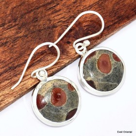 Boucles d'oreilles rondes Obsidienne Peanut Bijoux en Obsidienne Peanut KC97