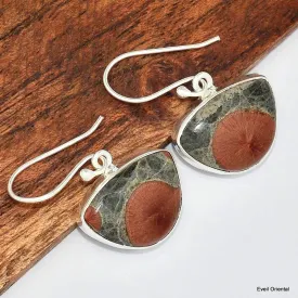 Boucles d'oreilles Obsidienne Cacahuète semi-ovales - Boucles d'oreilles en pierres naturelles