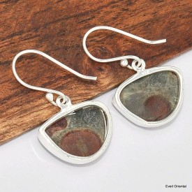 Boucles d'oreilles Obsidienne Cacahuète semi-ovales Boucles d'oreilles en pierres KC97.4