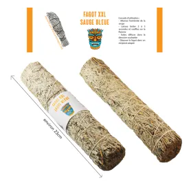 Encens fagot Sauge bleue XXL 23 cm - Fagot d’encens tibétain pour rituels