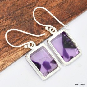 Boucles d'oreilles Améthyste trapiche Boucles d'oreilles en pierres KC98