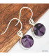 Boucles d'oreilles rondes Améthyste trapiche Boucles d'oreilles en pierres KC98.1