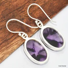Boucles d'oreilles ovales Améthyste trapiche - Boucles d'oreilles en pierres naturelles