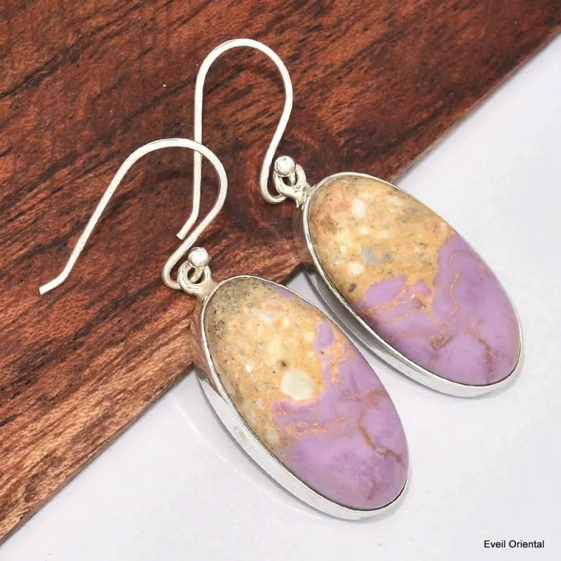 Boucles d'oreilles ovales en Phosphosidérite - Bijoux en Phosphosidérite