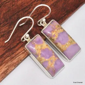 Boucles d'oreilles Phosphosidérite rectangulaires - Bijoux en Phosphosidérite