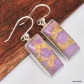 Boucles d'oreilles Phosphosidérite rectangulaires - Bijoux en Phosphosidérite