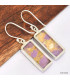 Boucles d'oreilles Phosphosidérite rectangulaires Bijoux en Phosphosidérite KC99.1