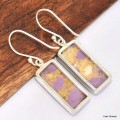 Boucles d'oreilles Phosphosidérite rectangulaires Bijoux en Phosphosidérite KC99.1