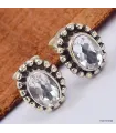 Boucles d'oreilles clous en Cristal de roche - Boucles d'oreilles en pierres naturelles
