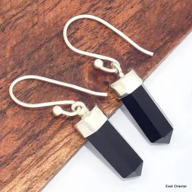 Boucles d'oreilles batônnets en Onyx noir